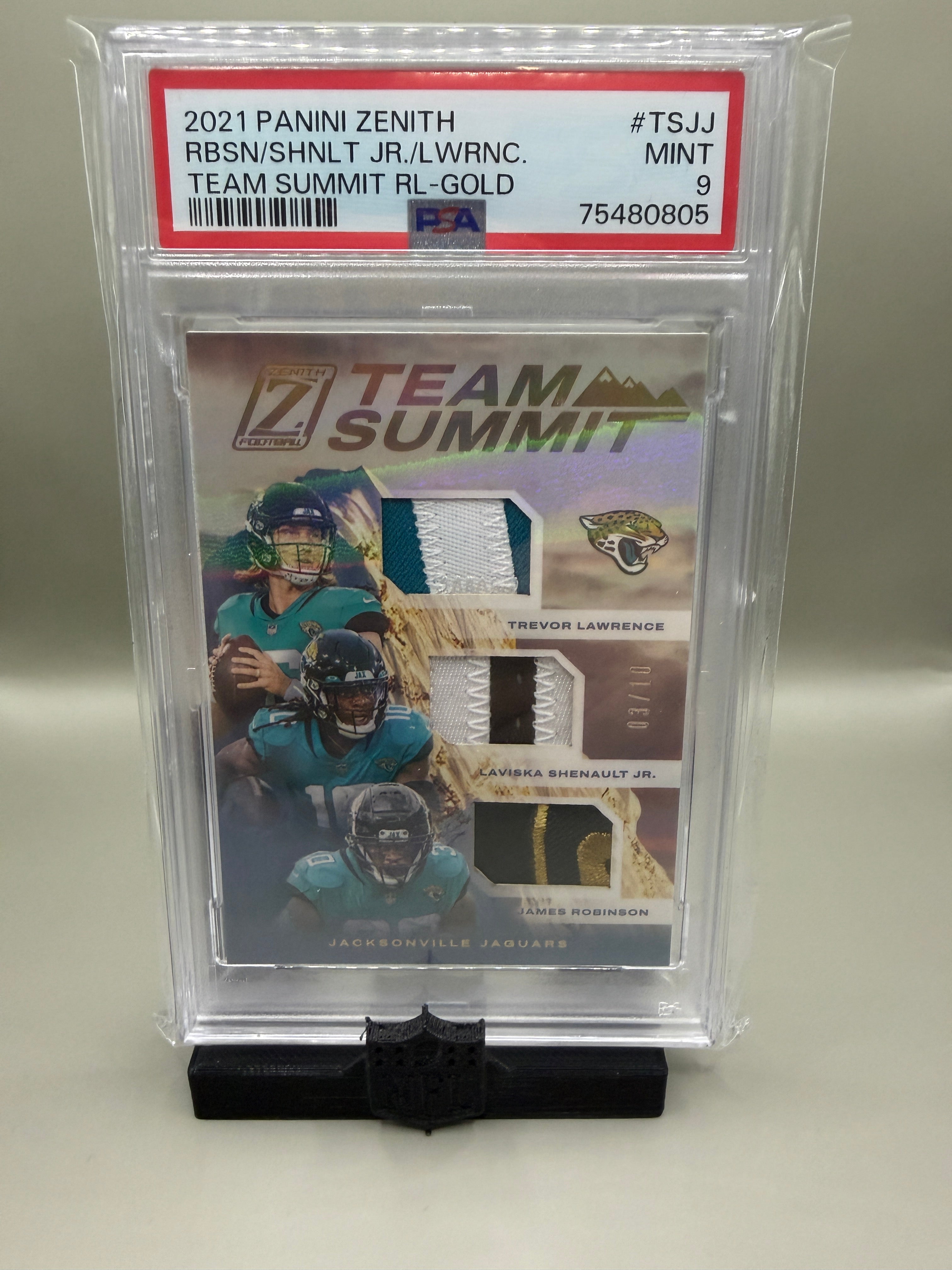 Lawrence/Shenault/Robinson gold /10 3 patch psa 9