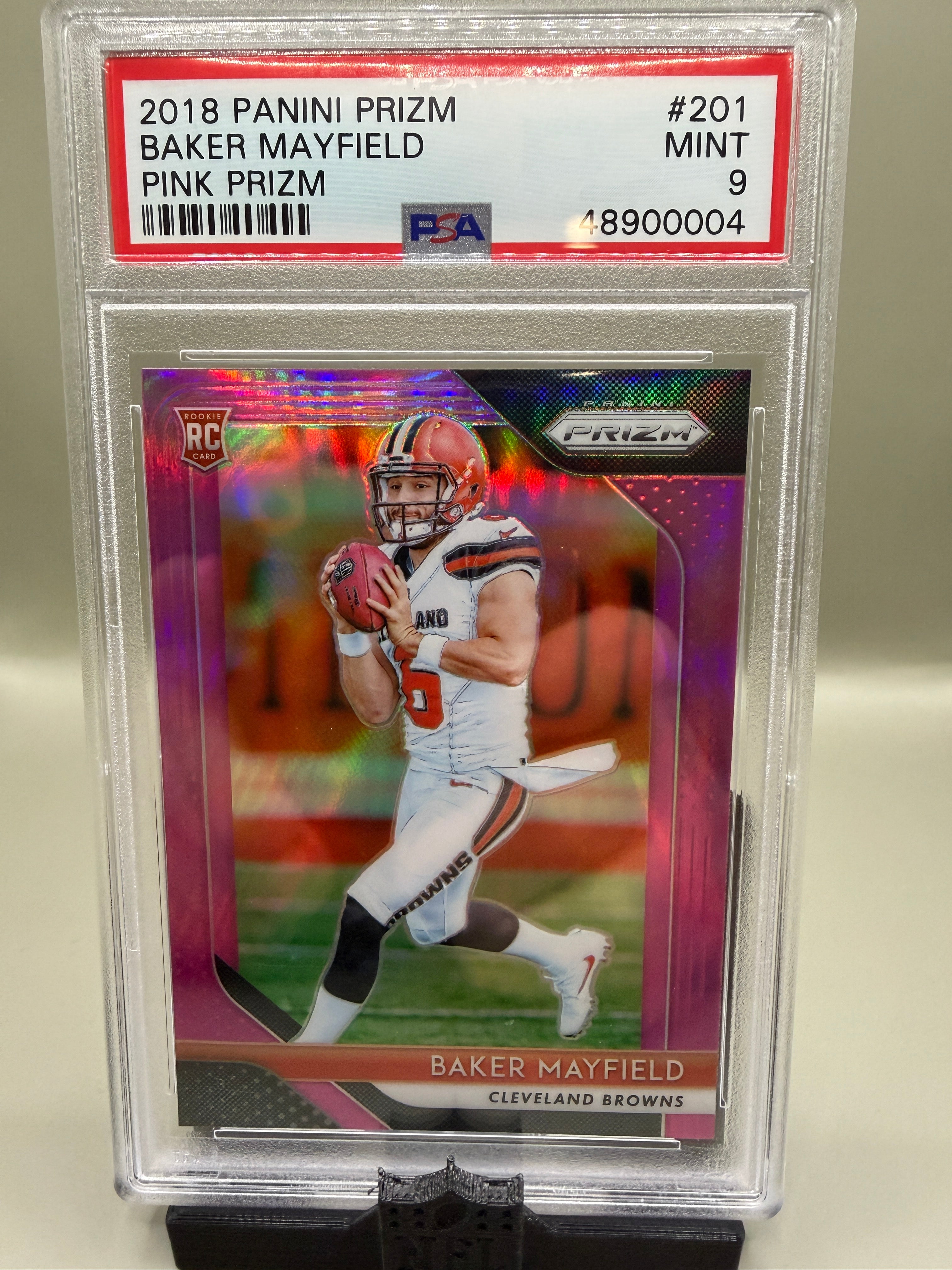 Baker Mayfield Pink Prizm Rc Psa 9