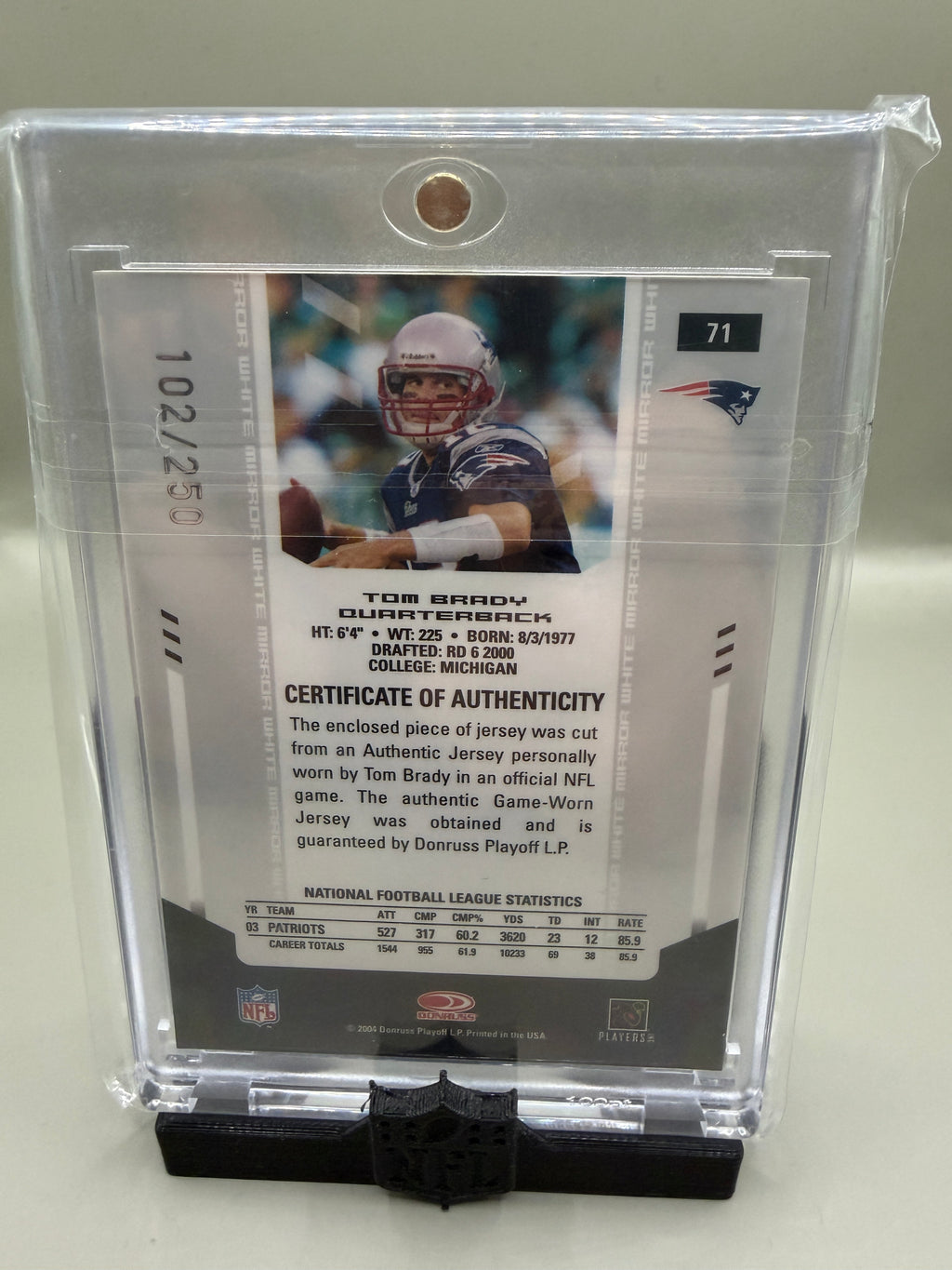 Tom Brady Game Worn /250
